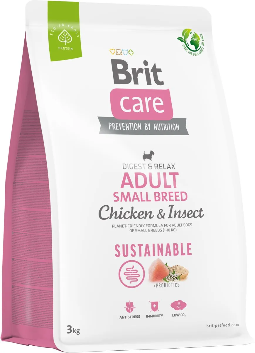 Brit Care Sustainable Adult Small Breed Kip & Insecten - 7 kg