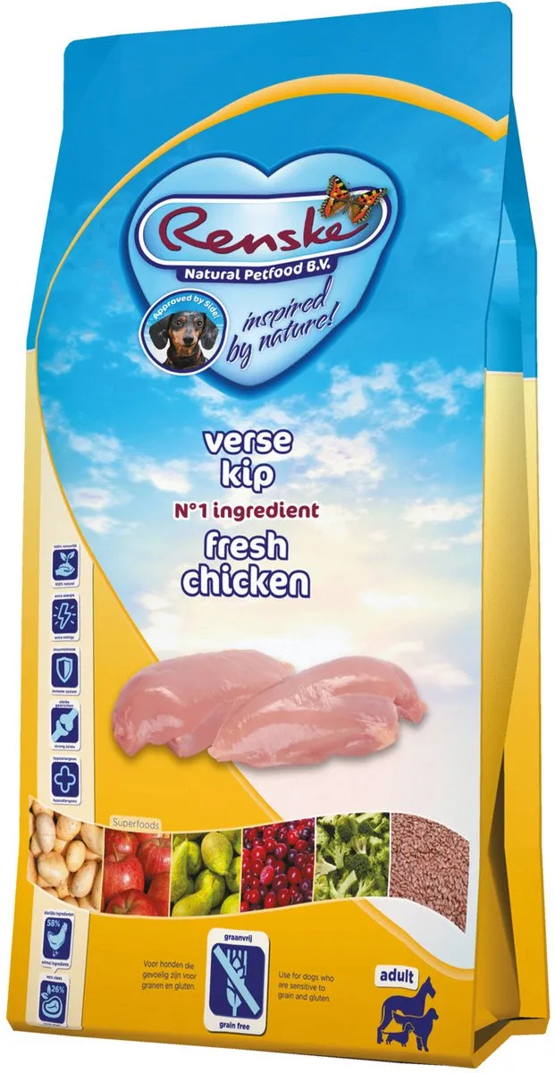 Renske Adult Kip Hondenvoer - 2 kg Graanvrij