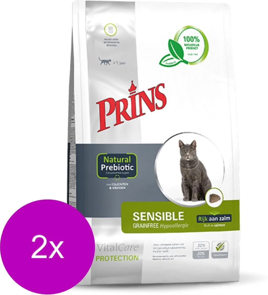 Prins Vitalcare Protection Grainfree - Kattenvoer - 2 x 1.5 kg