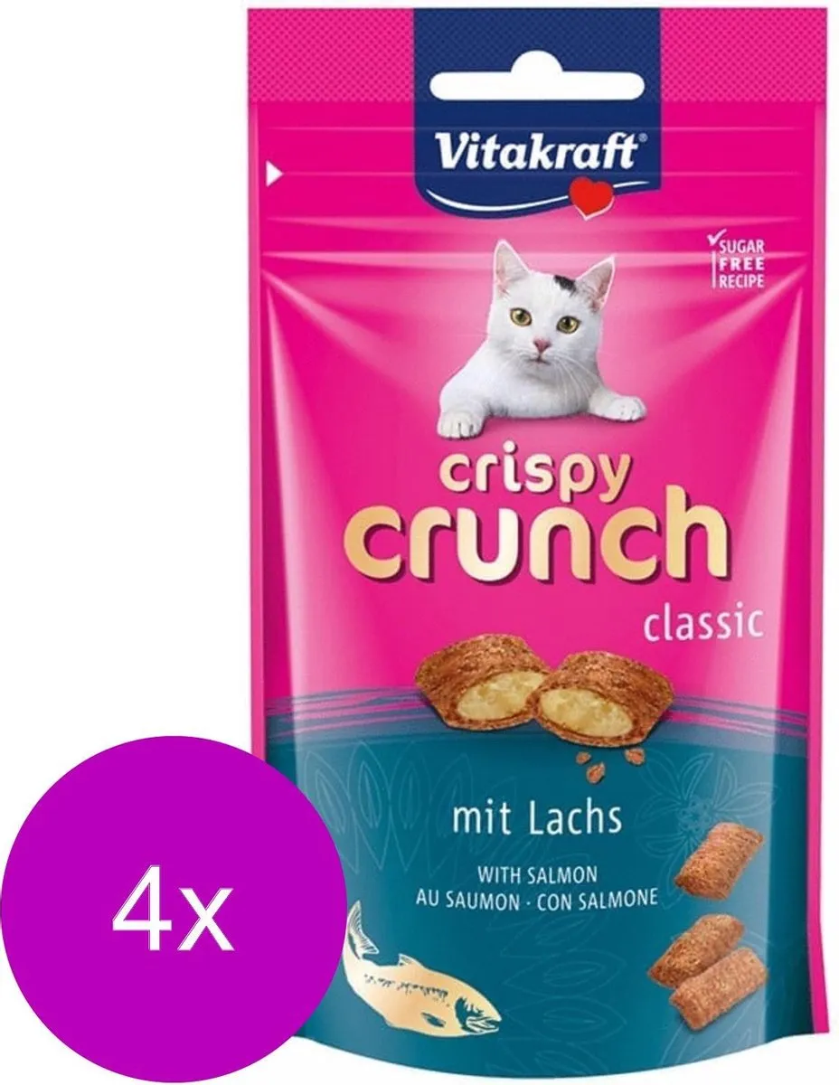 Vitakraft Crispy Crunch Kattensnack Zalm - 4 Zakjes