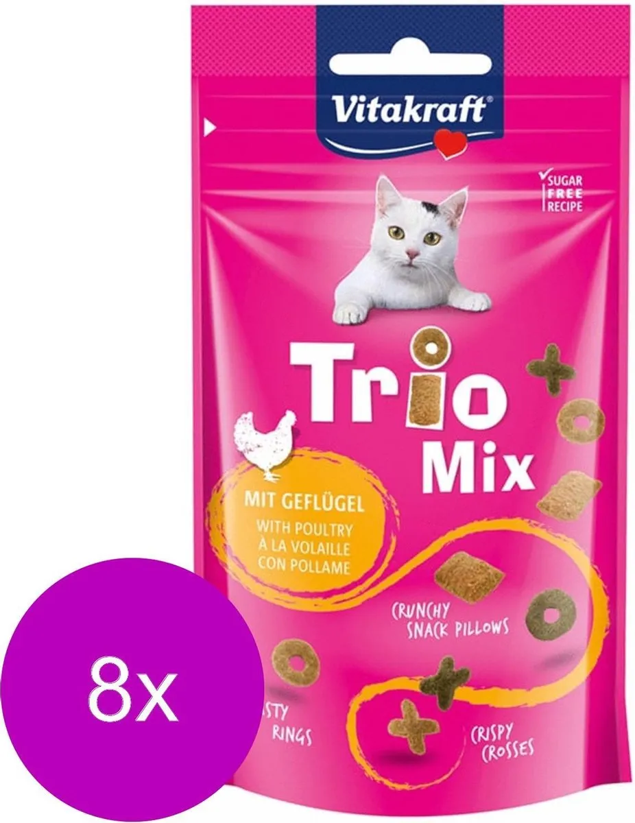 Vitakraft Trio Mix Kattensnack - 20 Stuks