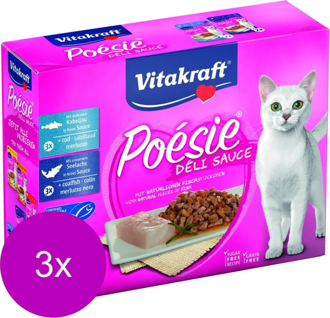Vitakraft Poesie Deli Sauce Vis Pouch - 18 Stuks