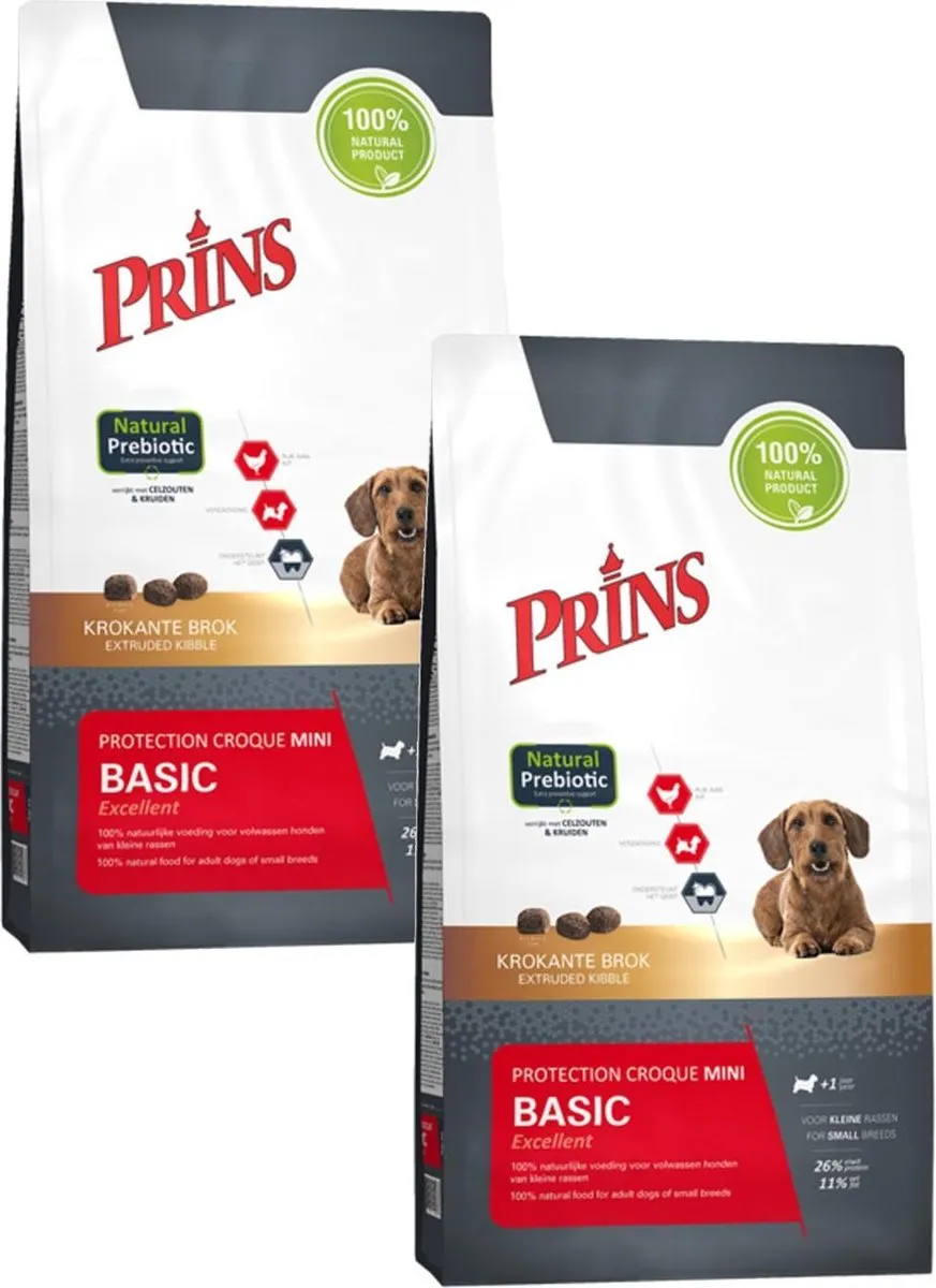 Prins Protection Croque Mini Basic Excellent Hondenvoer - 2x2kg