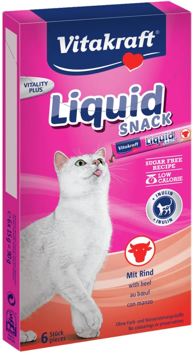 Vitakraft Cat Liquid Rund Kattensnacks - 6 Stuks