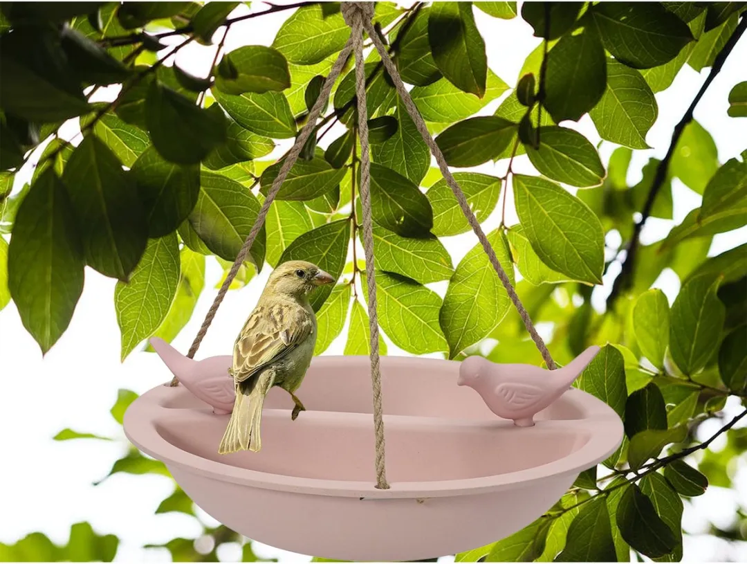 Decoris Vogelbad Lichtroze Bamboe D27cm