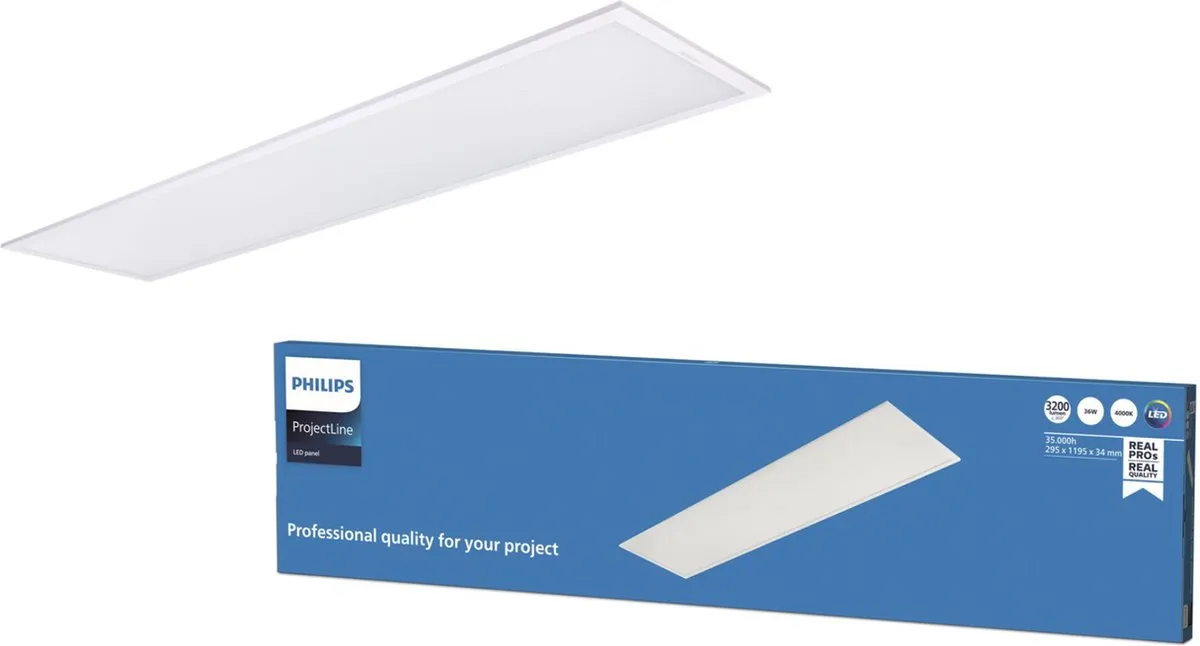 Philips ProjectLine Inbouwpaneel 30x120cm - 3200lm 4000K