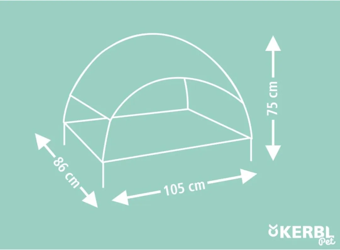 Kerbl Hondenbank Vakantiekap 105x86x75cm Grijs - afbeelding 2 van 6