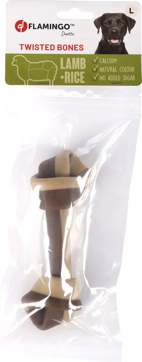 Flamingo Duetto Hondensnack Lam & Rijst Large 108g - afbeelding 2 van 5
