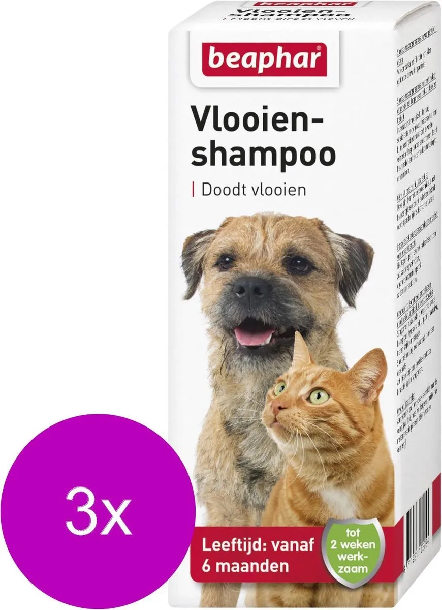 Beaphar Vlooienshampoo Hond/Kat 3x100ml