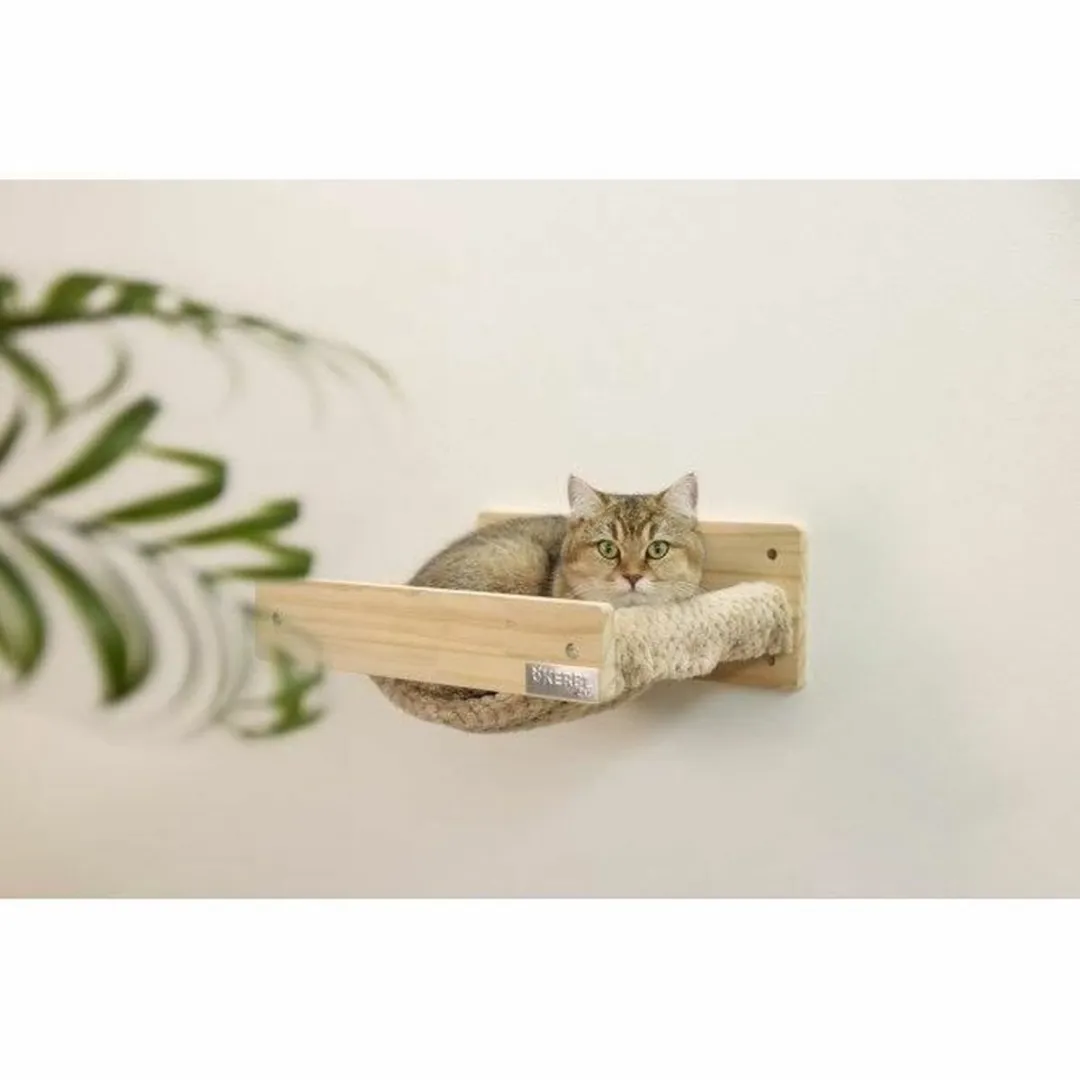 Kerbl Wandhangmat voor Katten 38x33,5cm Massief Hout Beige