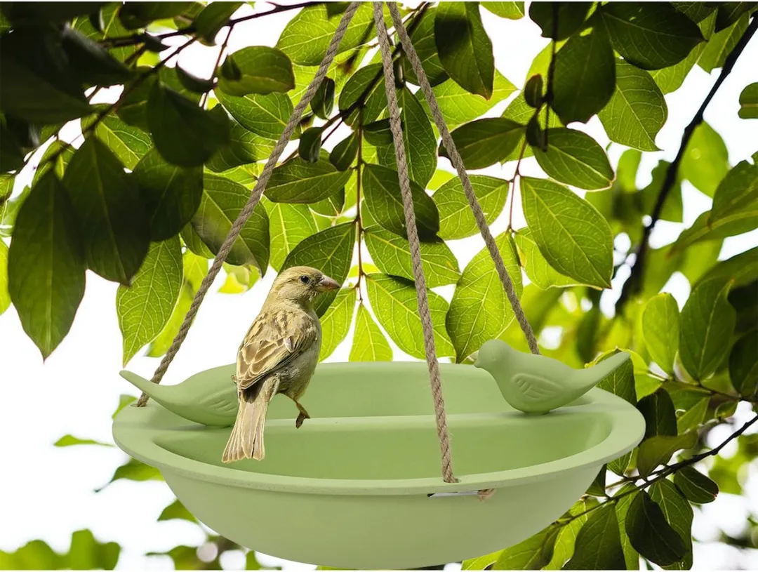 Decoris Vogelbad/drinkschaal Bamboe Groen - D27cm