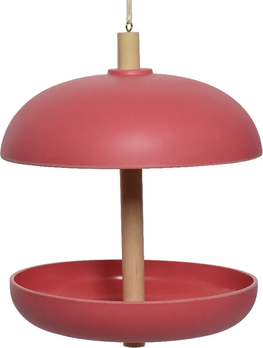 Decoris Hangend Vogelvoedersilo Bamboe Roze 21x25cm