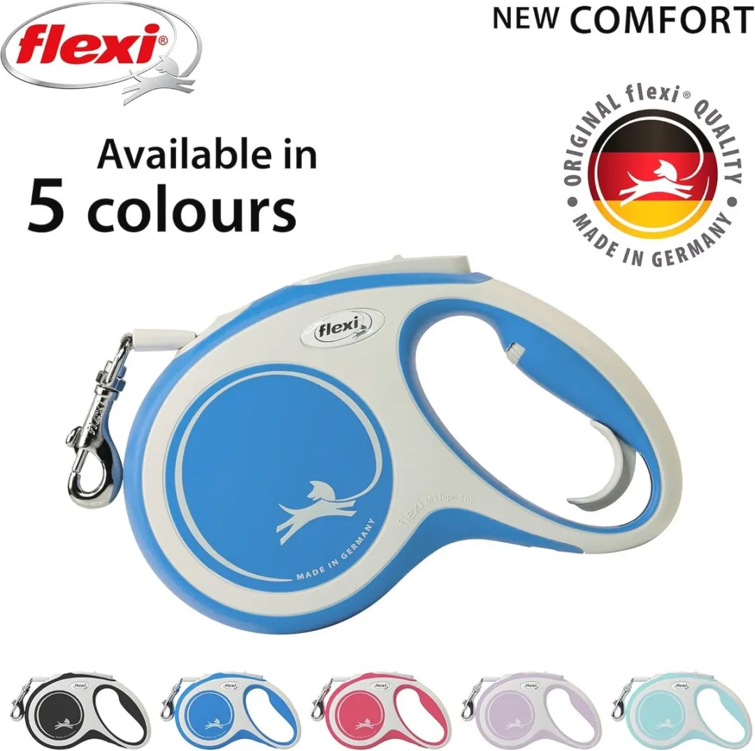 Flexi Intrekbare Hondenriem 5m - Blauw/Wit
