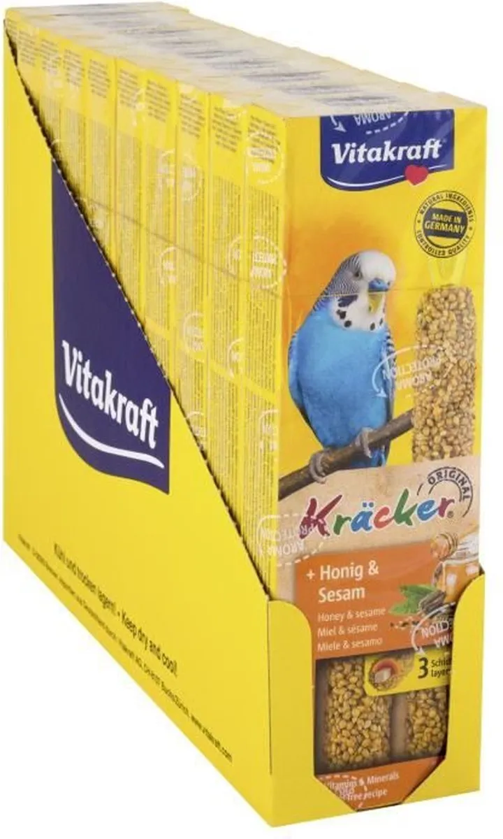 Vitakraft Parkiet Kracker Honing 2-in-1 - 10 Stuks