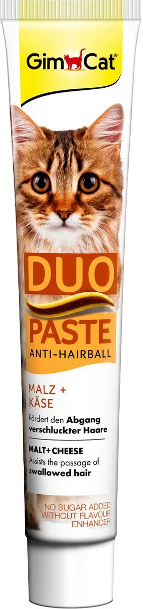 GimCat Anti-Hairball Duo-Pasta Kaas Malt 50g