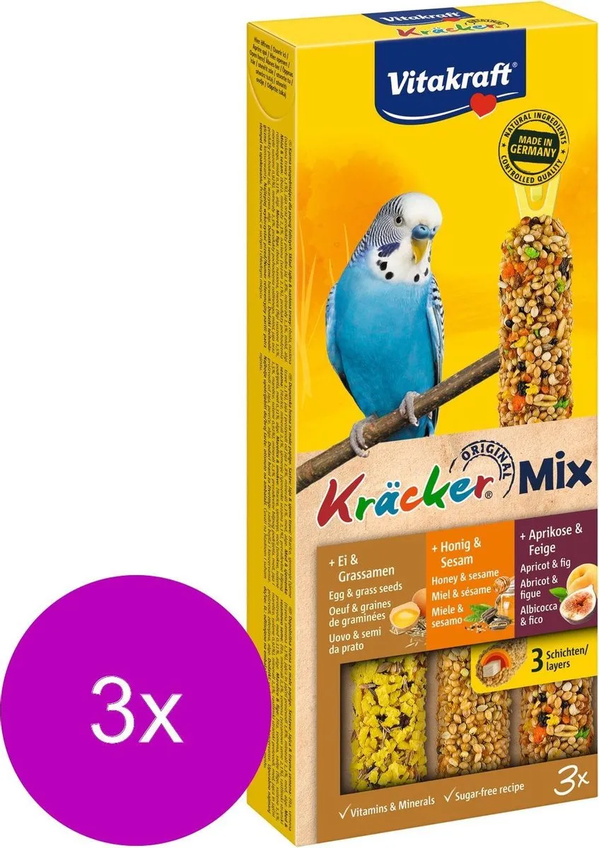 Vitakraft Parkiet Kracker Honing&Ei&Fruit