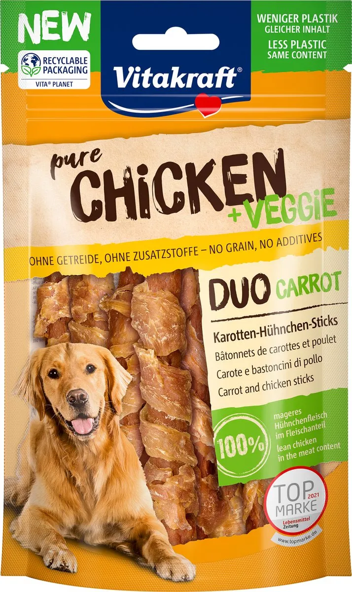 Vitakraft Pure Chicken Veggie Stick Hondensnacks 80g
