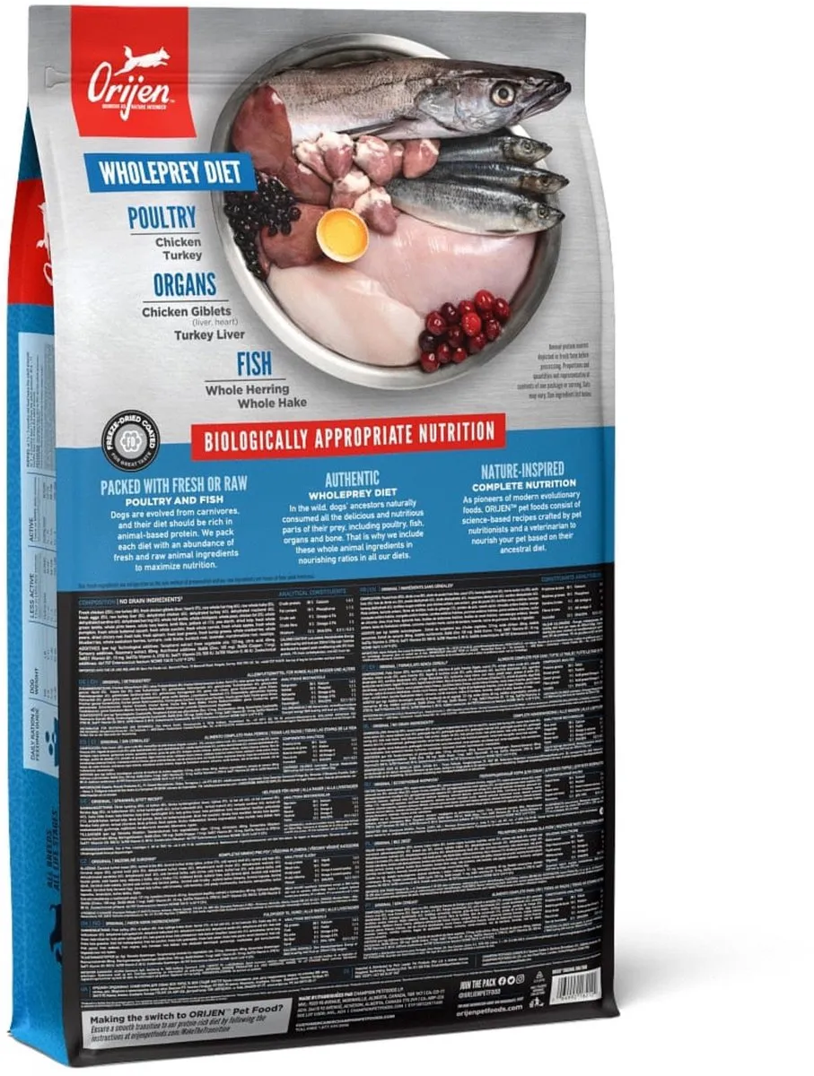 Orijen Whole Prey Original Kip & Kalkoen Hondenvoer 11.4kg