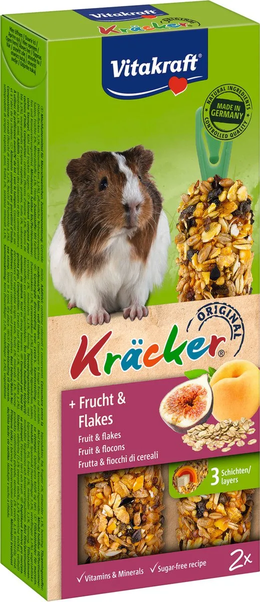 Vitakraft Kräcker Cavia Fruit & Flakes - 2 Stuks