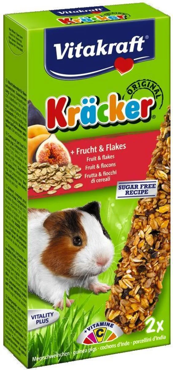 Vitakraft Kräcker Cavia Fruit & Flakes - 2 Stuks