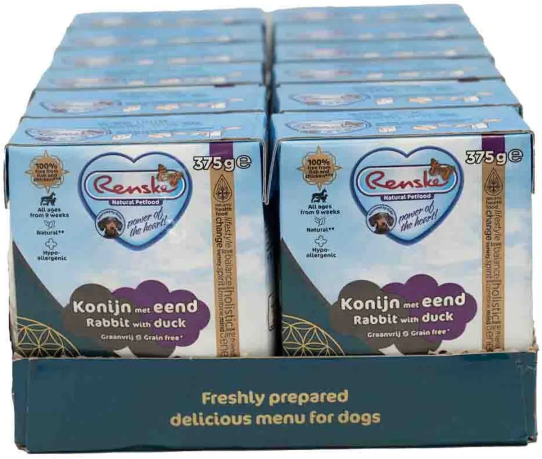 Renske Vers Graanvrij Tetra Konijn met Eend 375g - 12 Stuks