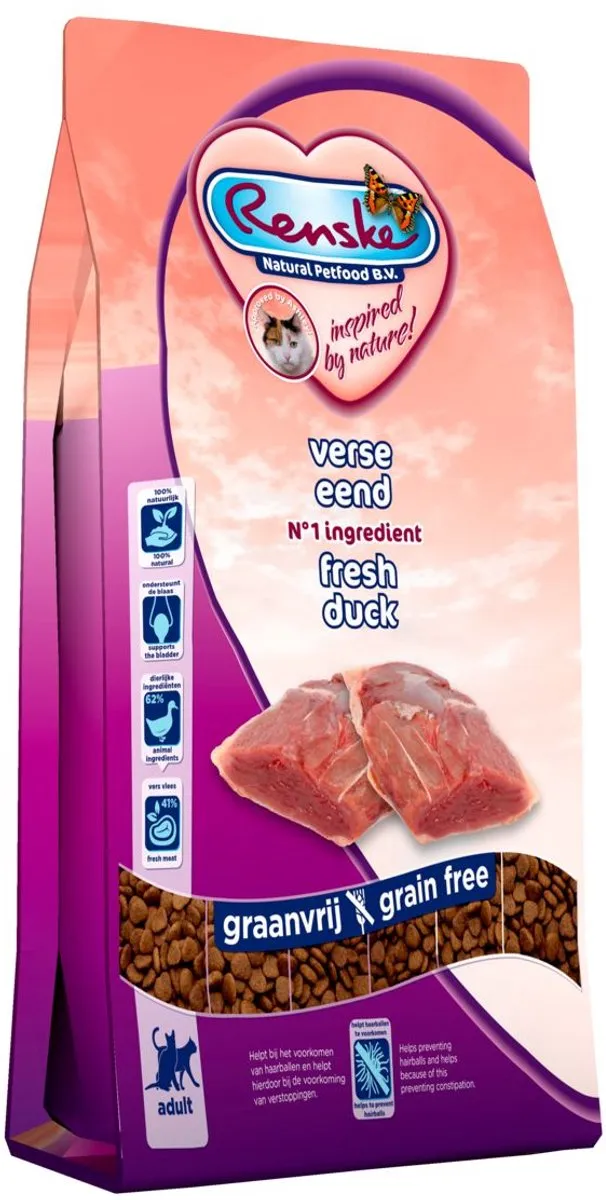 Renske Kat Adult Verse Eend Kattenvoer 400g - afbeelding 6 van 6