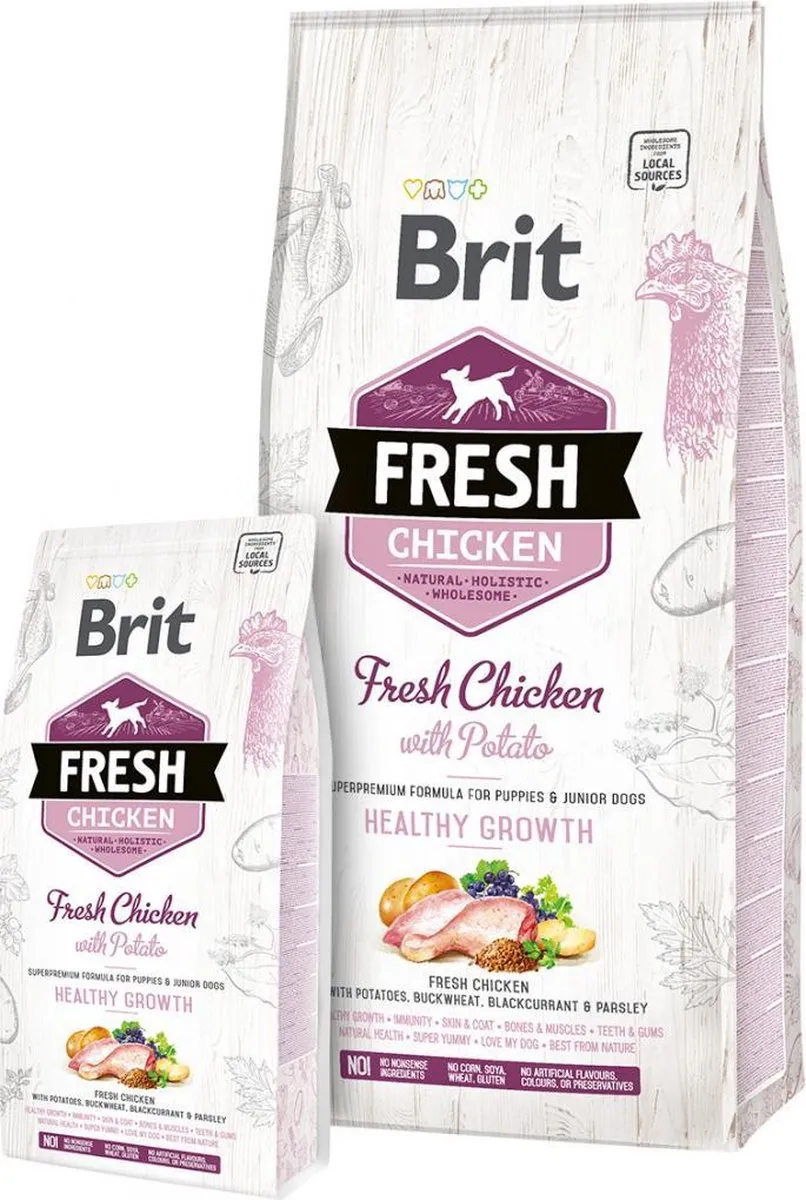 Brit Fresh Chicken & Potato Puppy Healthy Growth 12kg