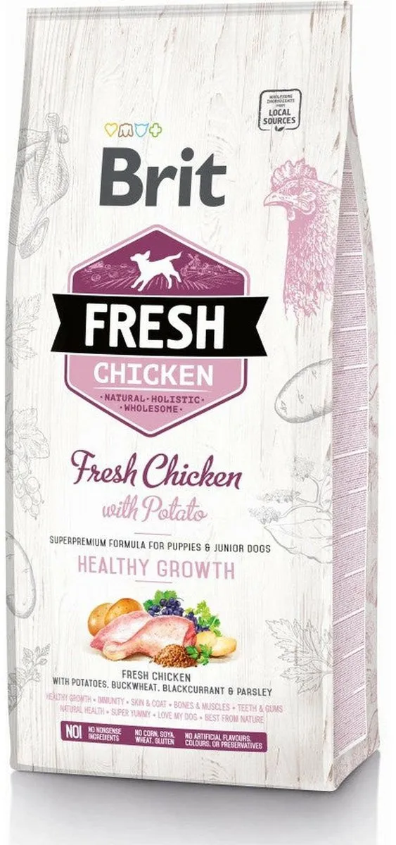 Brit Fresh Chicken & Potato Puppy Healthy Growth 12kg