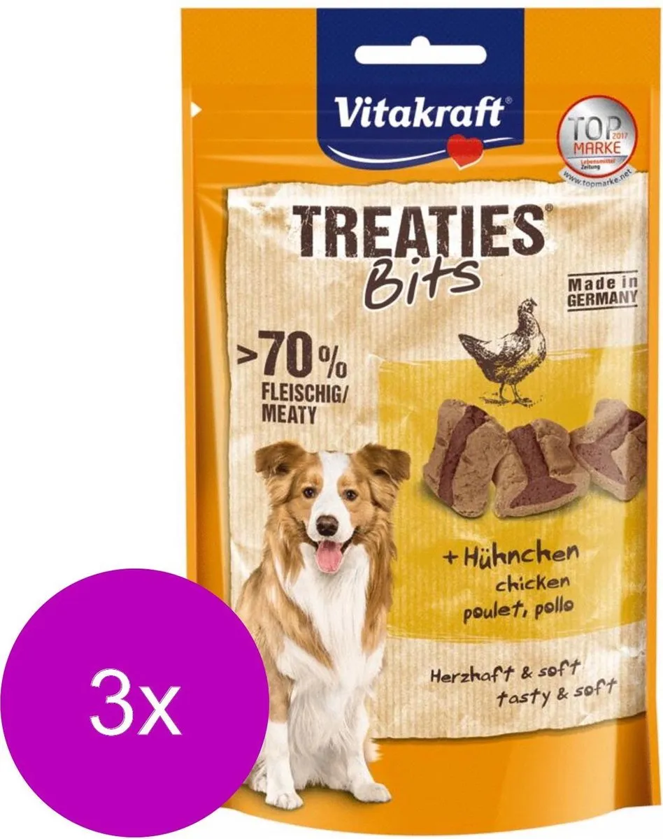 Vitakraft Treaties Bits Bacon Style met Kip Hondensnack 3x120g