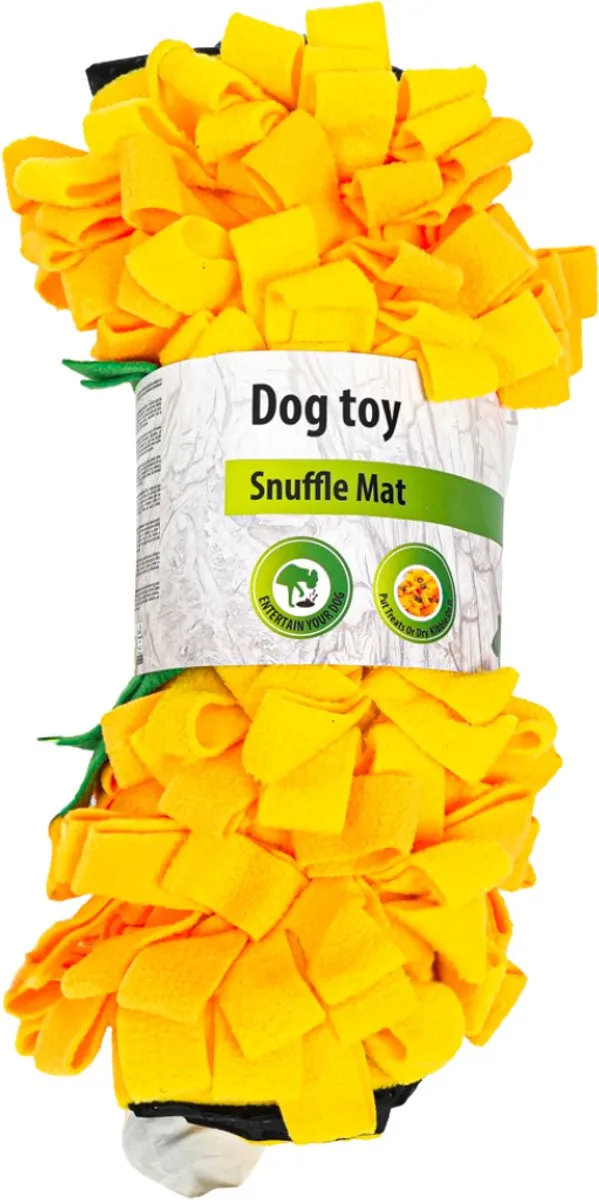 Dog Toy Snuffelmat voor Honden – 61 x 38 cm – Interactieve Voerpuzzel – Gele Snuffelmat – 100% Polyester