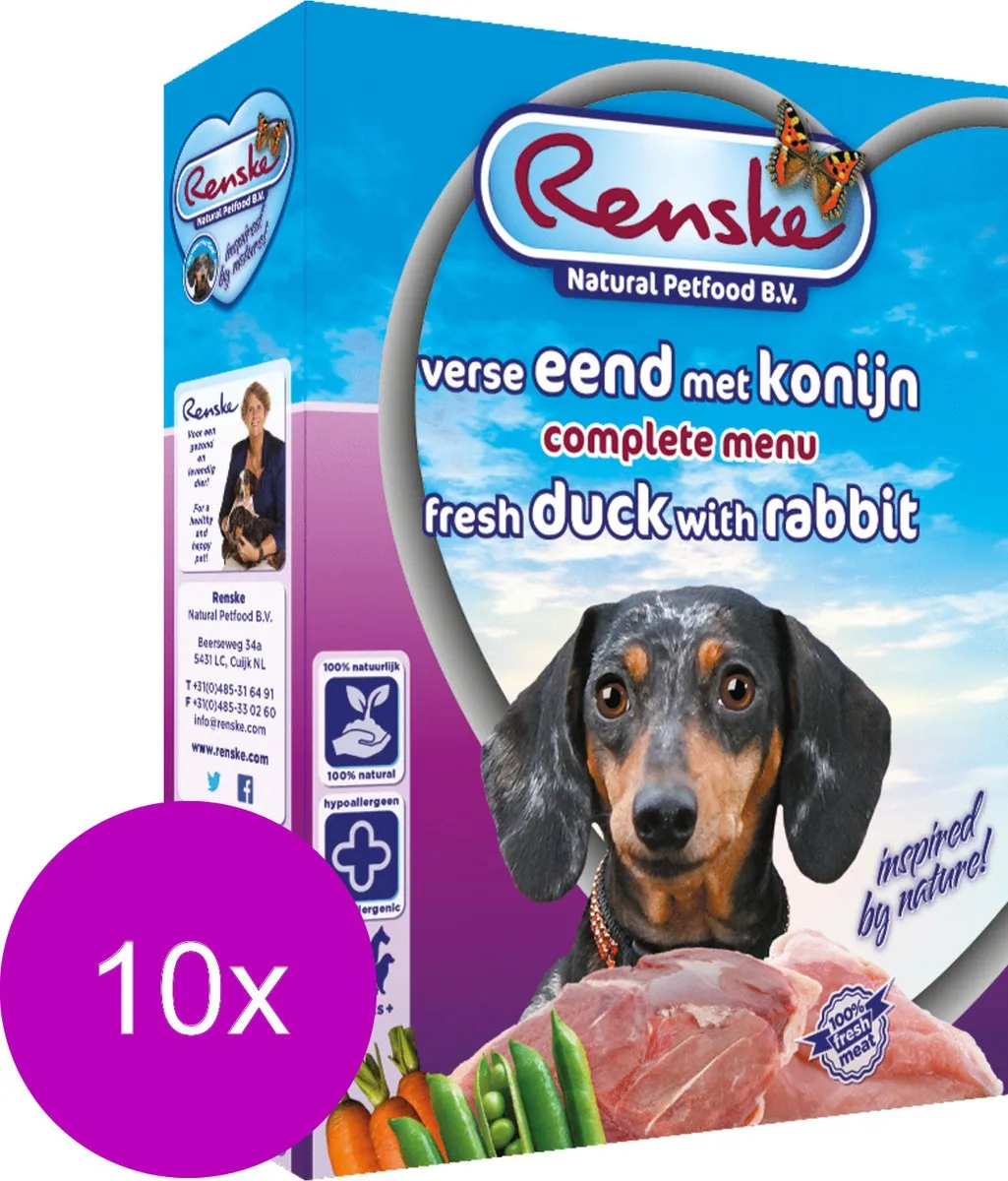 Renske Honden Natvoer Eend/Konijn 10x395g