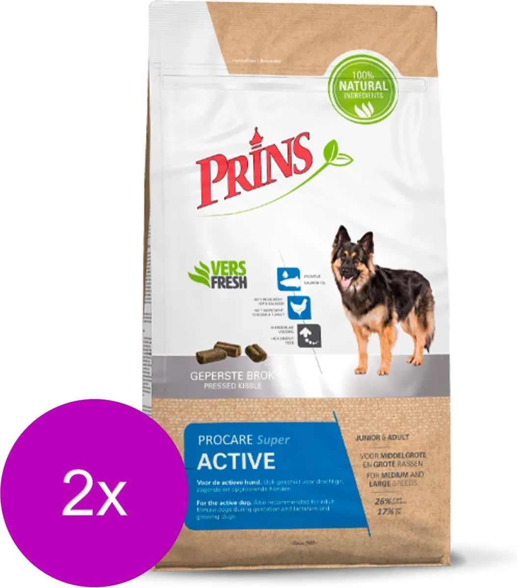 Prins Procare Super Active Hondenvoer - 2x20kg
