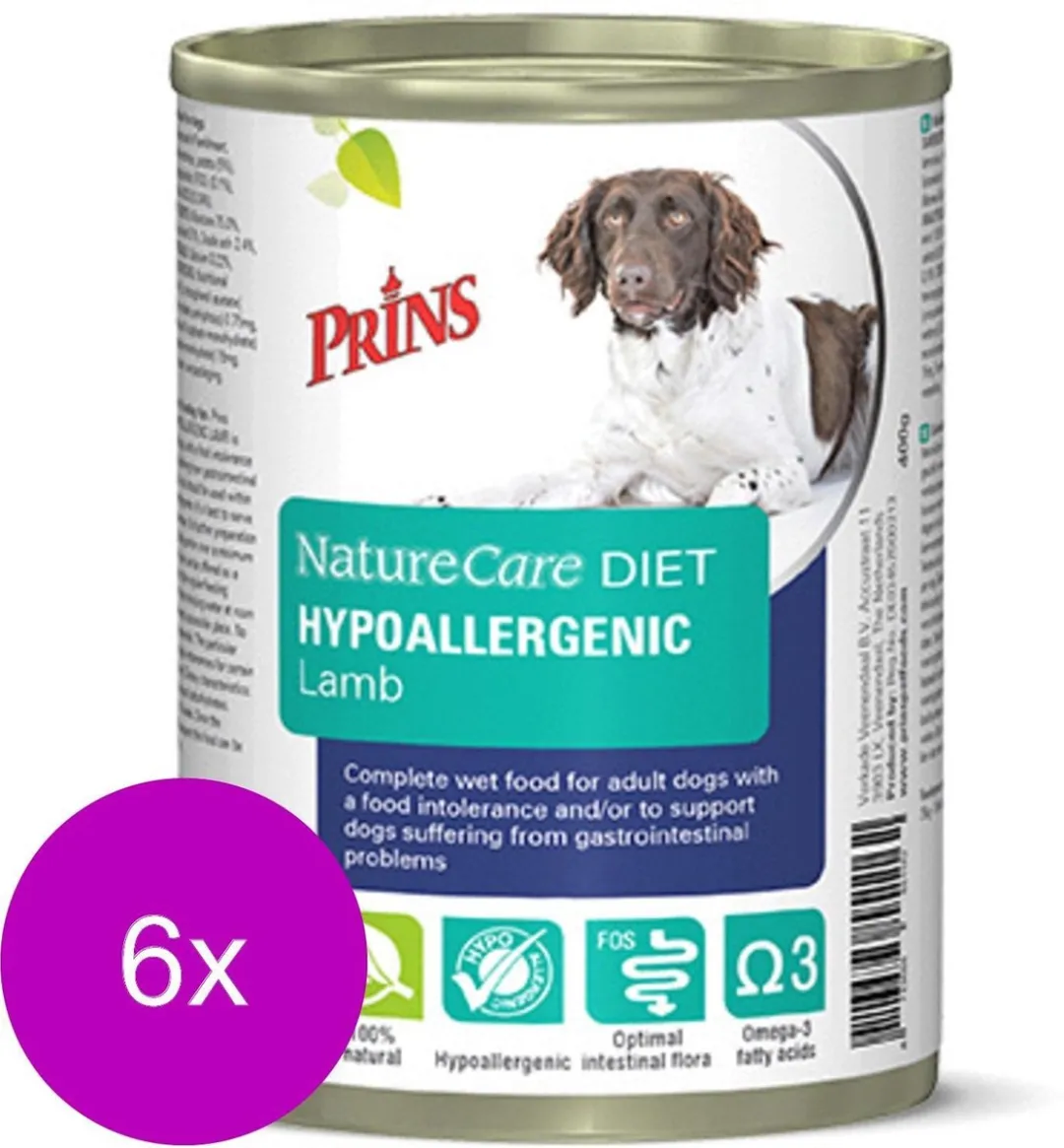 Prins NatureCare Hypoallergene Hondendroogvoer Lam 6x375g