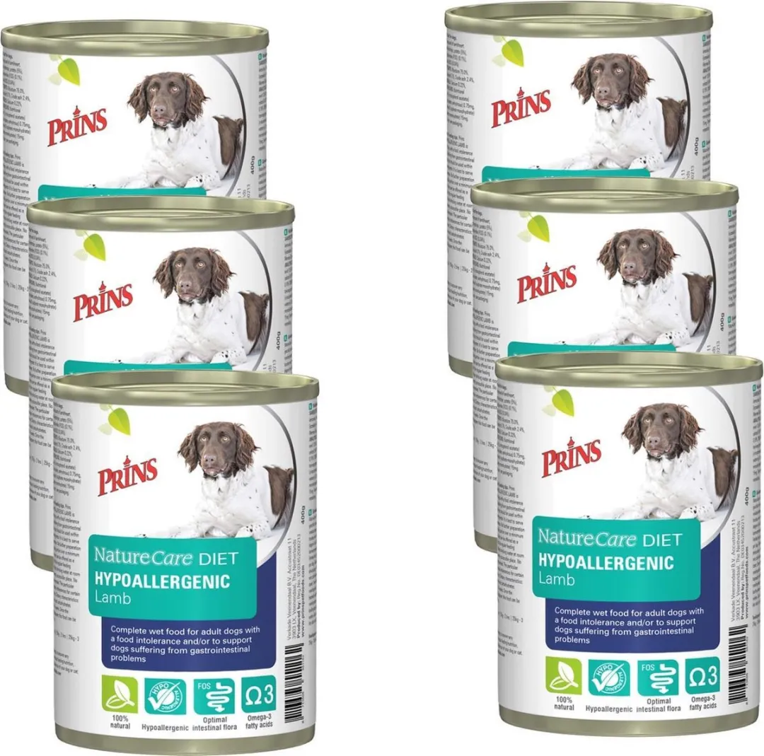 Prins NatureCare Hypoallergene Hondendroogvoer Lam 6x375g