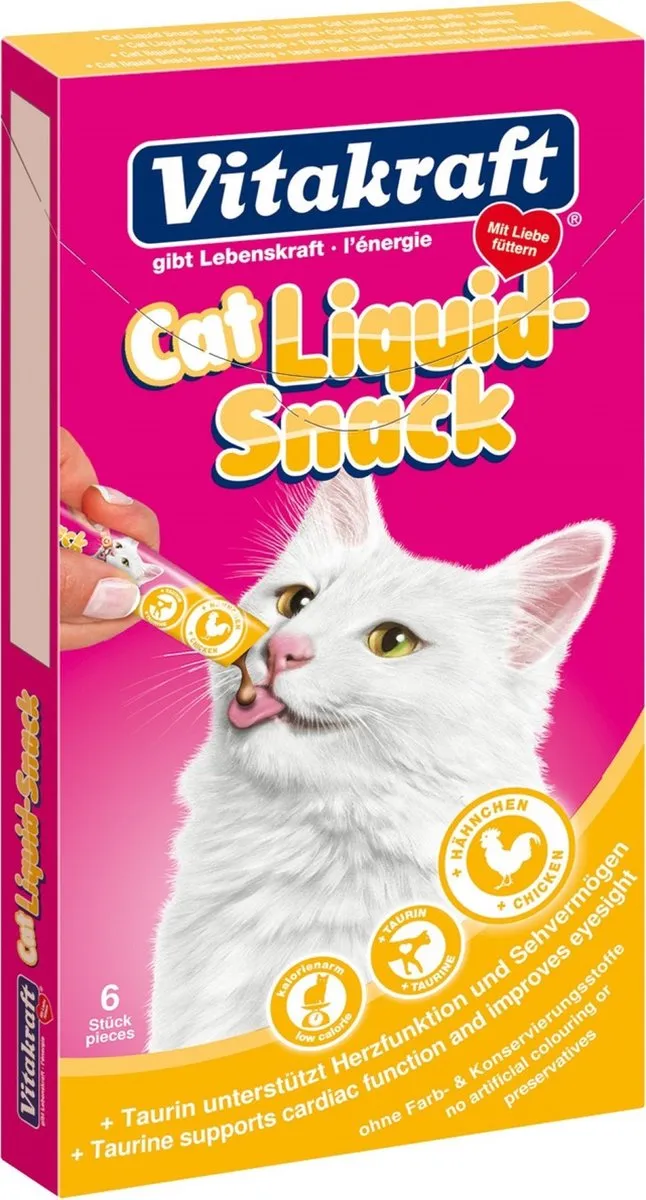 Vitakraft Liquid Snack Kip Kattensnack - 6 Stuks