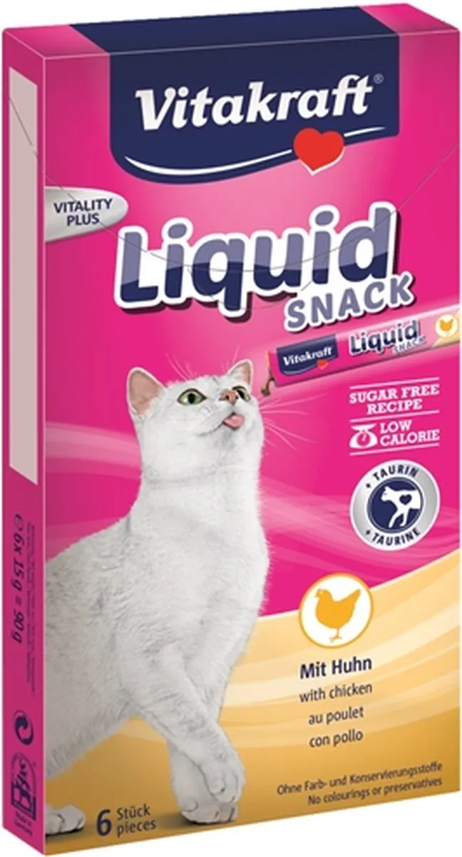 Vitakraft Liquid Snack Kip Kattensnack - 6 Stuks