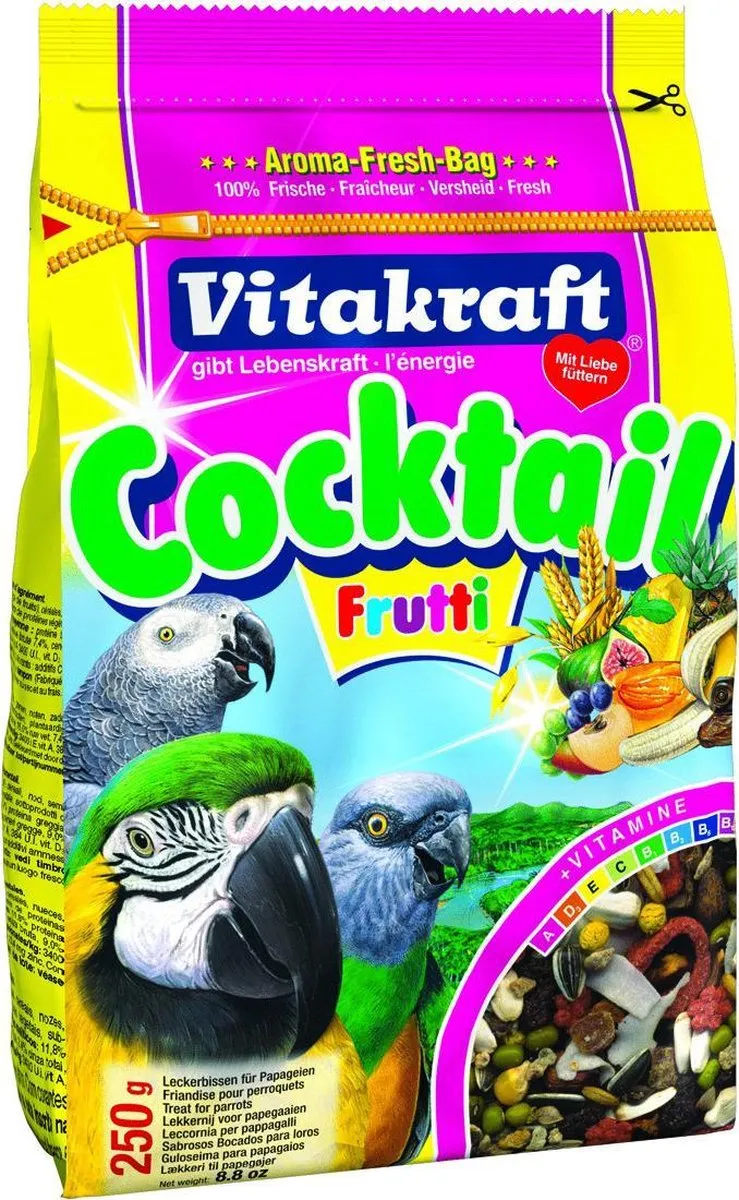 Vitakraft Papegaaicocktail Fruit Vogelsnack 250g