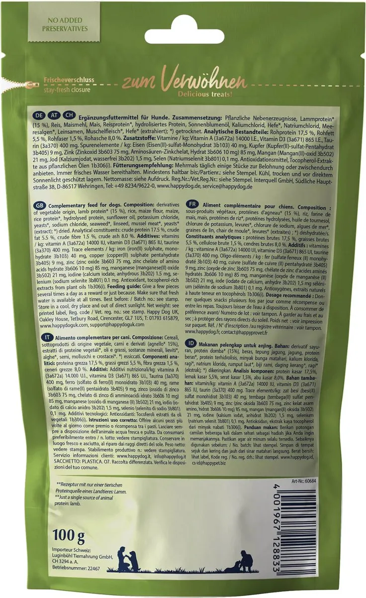 Happy Dog Zachte Snack Nieuw-Zeelands Lam 10x100g