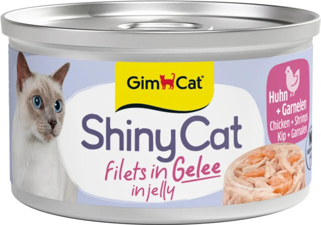 GimCat ShinyCat Filets Kip + Garnalen 24x70g
