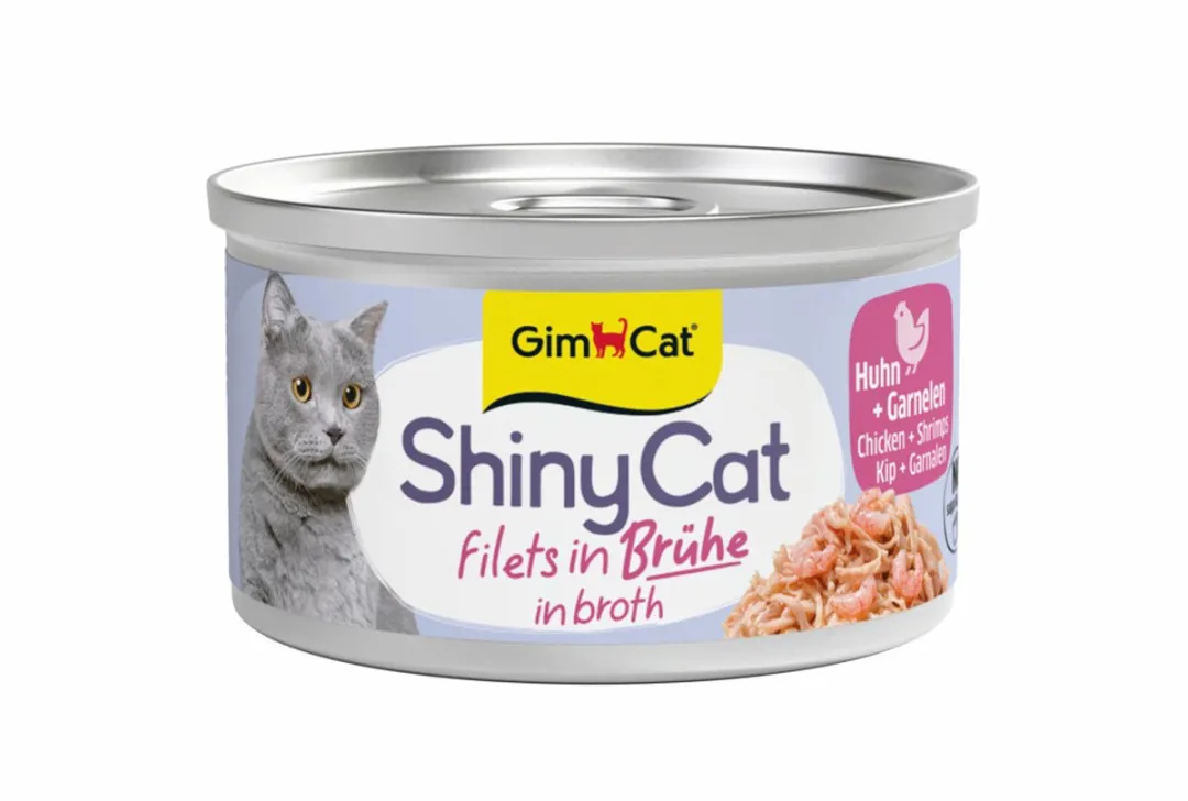 GimCat ShinyCat Filets Kip + Garnalen 24x70g