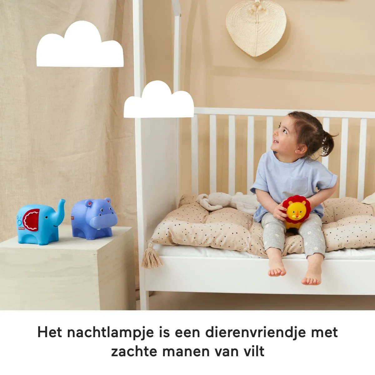 Fisher-Price LED Nachtlampje Leeuw - Geel/Rood