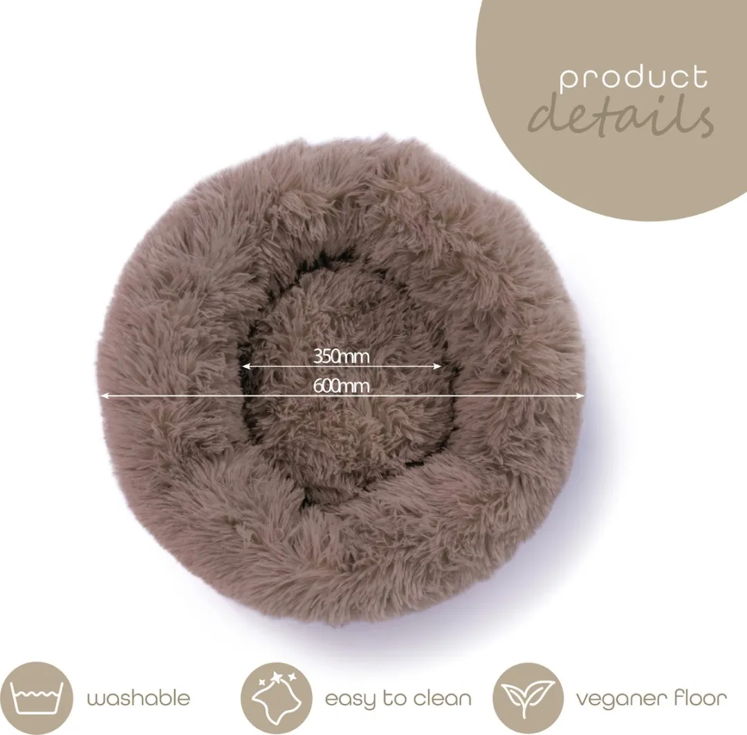 Paco Rabanne Fluffy Hondenbed - 80 cm - Beige - afbeelding 6 van 6