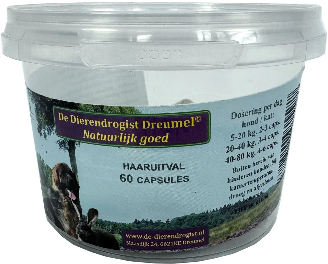 Dierendrogist Bij Haaruitval Capsules