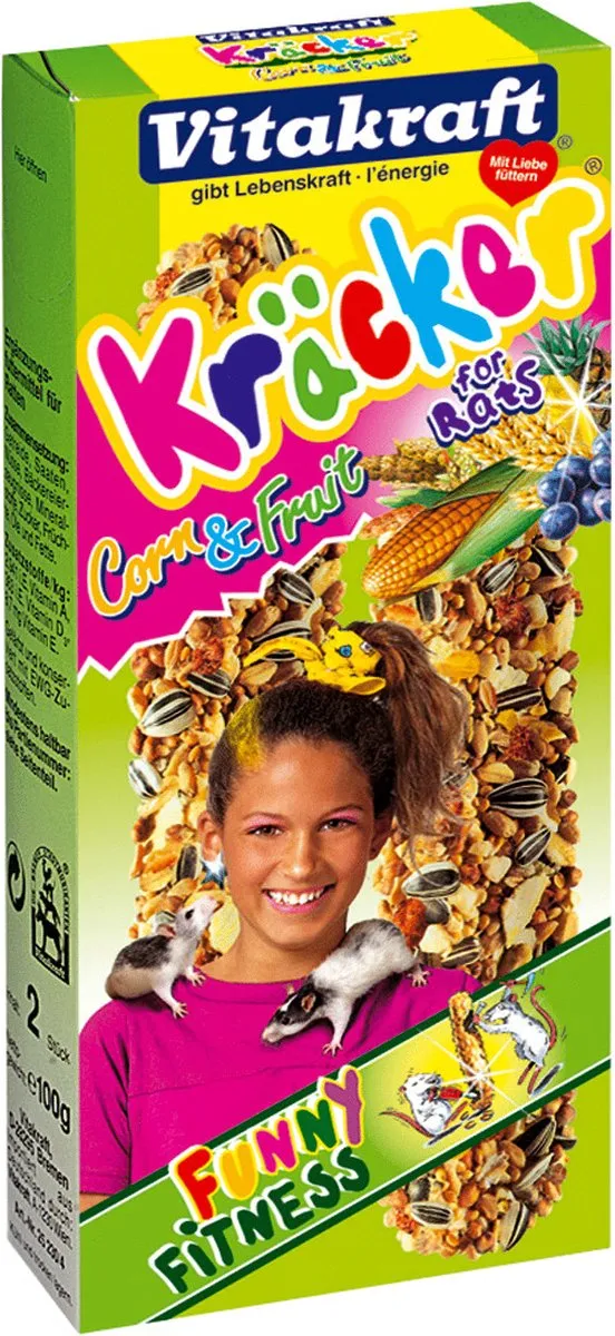 Vitakraft Rattenkracker Cornflakes & Fruit - 2 Stuks