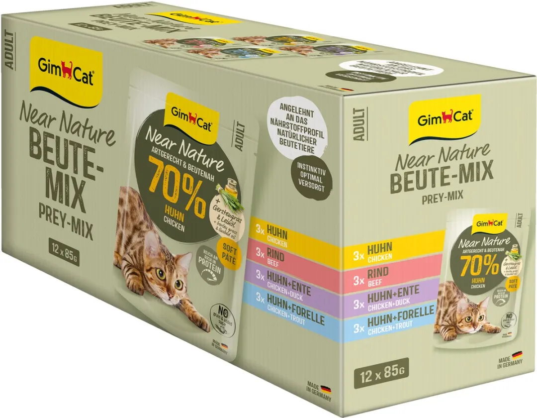 GimCat Near Nature Mix Kattenvoer - 12 x 85g