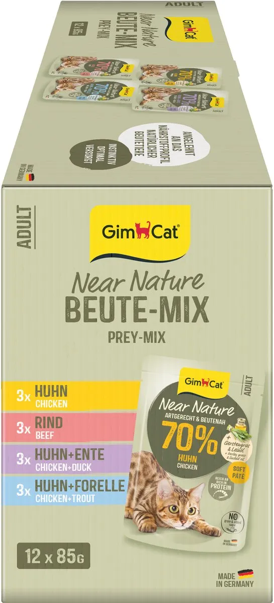 GimCat Near Nature Mix Kattenvoer - 12 x 85g