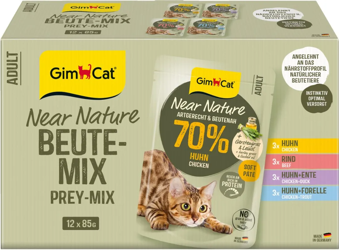 GimCat Near Nature Mix Kattenvoer - 12 x 85g