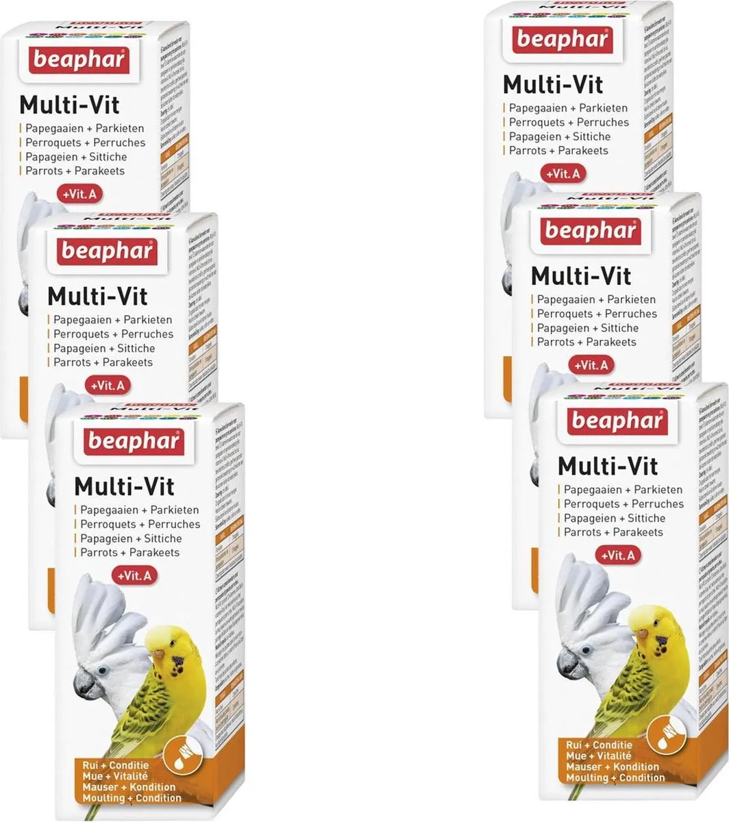 Beaphar Multi-Vitamine Papegaaien 6x50ml