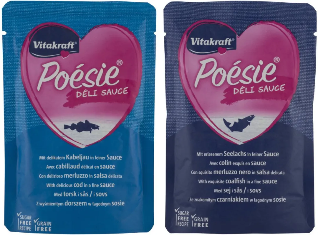 Vitakraft Poésie Deli Sauce Vis Pouch 6x85g - Koolvis & Kabeljauw