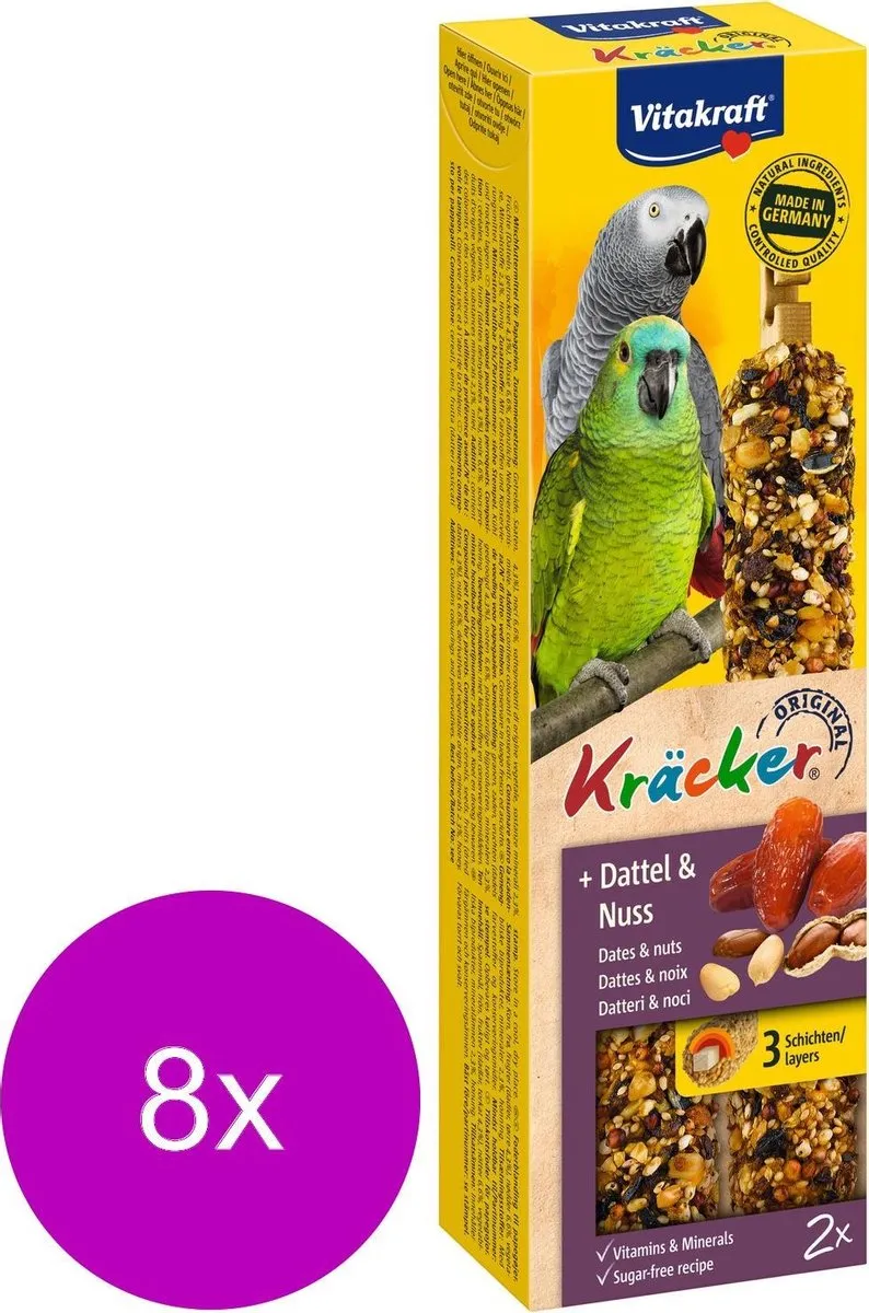 Vitakraft Kracker Fruit/Noot 2-in-1 - 8 Stuks